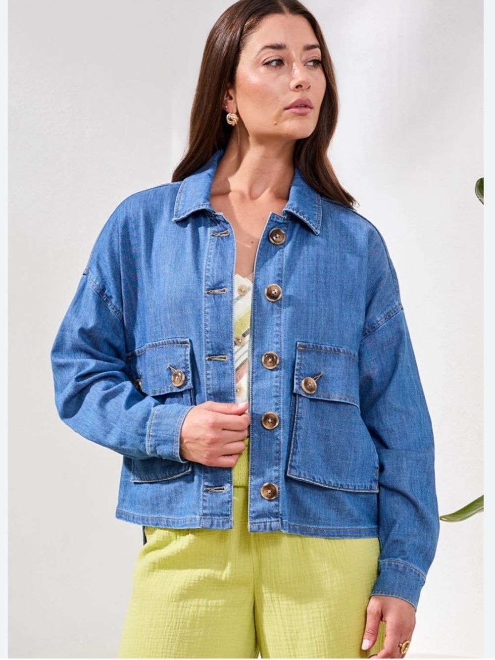 Tribal Lightweight Denim Jacket With Back Adjustment NWT Size XS